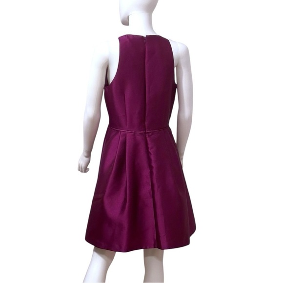 Adrianna Papell Embellished Satin Fit & Flare Dress Size 8 - Rich Plum - Picture 4 of 5